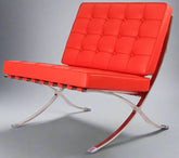 Mies Barcelona Pavilion Chair - Premium Italian Leather | Red
